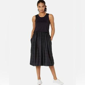 Prana Perry Midi Dress Black XL Comfy Summer Beach Preppy Coastal Stretchy